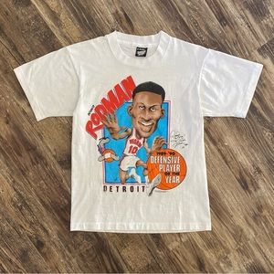 Vintage 1989-90 Dennis Rodman The Worm Defensive Player Of The Year Shirt